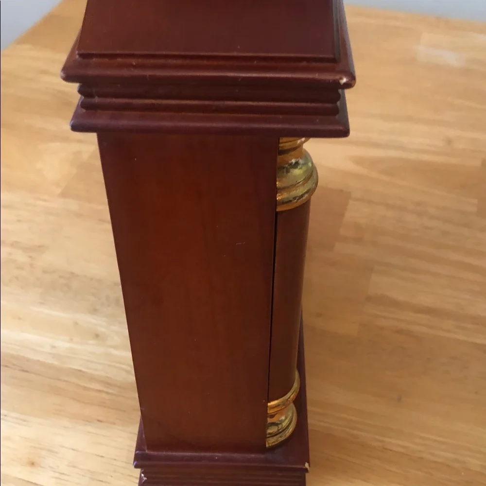 Stiffel Brown and Gold Mantel Clock - Classic Home Wall Decor